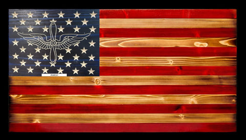 Aviation Rustic Wood Flag